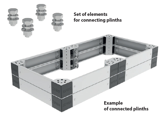 Wibroizolator / Narożnik z zamontowanym wibroizolatorem
